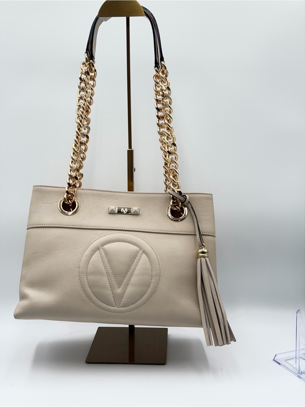 Valentino by Mario Valentino Kali Leather Chain Shoulder Bag
